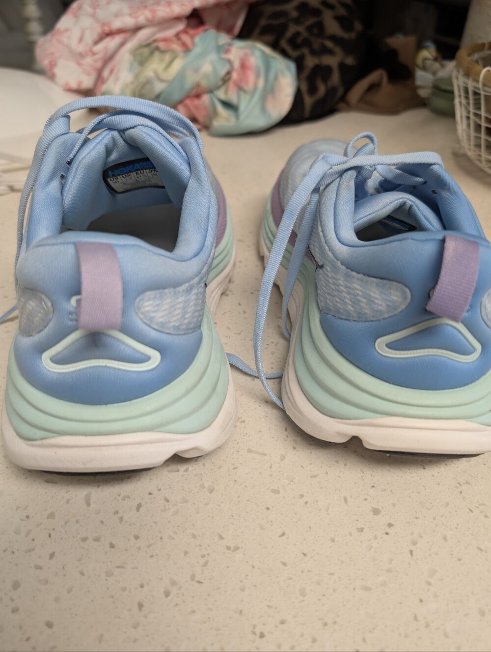Hoka Women's Light Blue Pastel Running Shoes - Mint & Lavender Accents - Picture 8 of 13